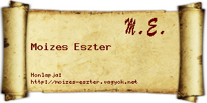 Moizes Eszter névjegykártya